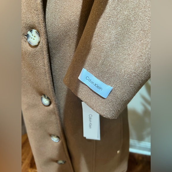 CALVIN KLEIN Walker Tobacco Melange Single-breasted Peacoat Infinite Stretch Lrg - Picture 8 of 12